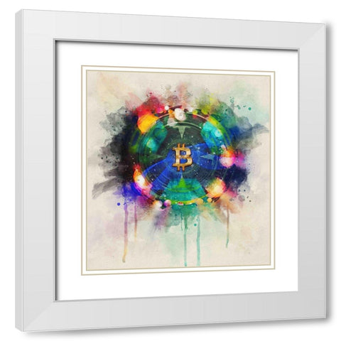 Bitcoin Era III White Modern Wood Framed Art Print with Double Matting by Surma, Agata
