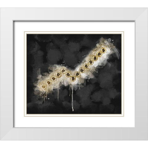 Bitcoin Going Up White Modern Wood Framed Art Print with Double Matting by Surma, Agata