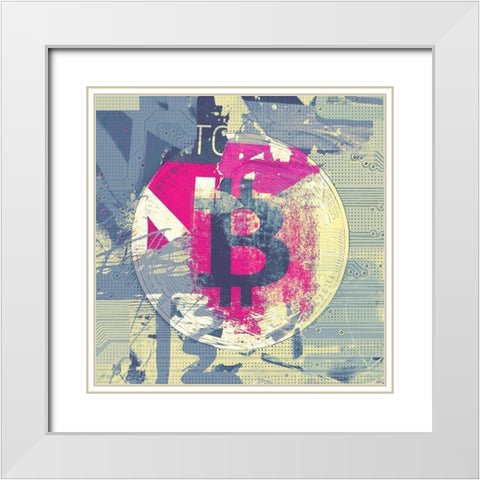 Bitcoin Crypto Currency II White Modern Wood Framed Art Print with Double Matting by Orlov, Irena