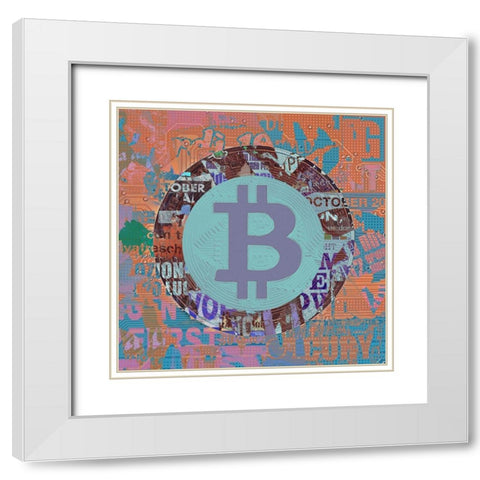 Bitcoin Crypto Currency IV White Modern Wood Framed Art Print with Double Matting by Orlov, Irena