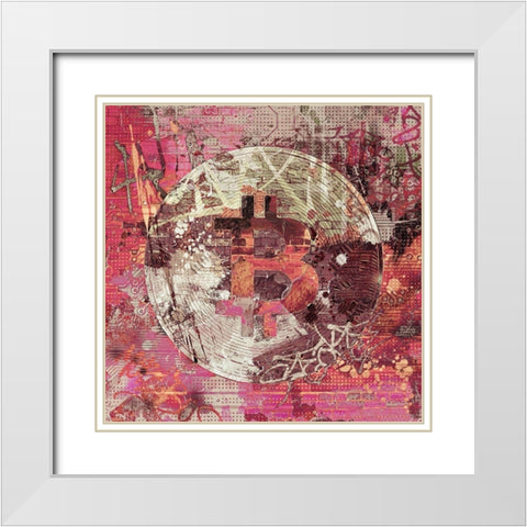 Bitcoin Coin Art III White Modern Wood Framed Art Print with Double Matting by Orlov, Irena