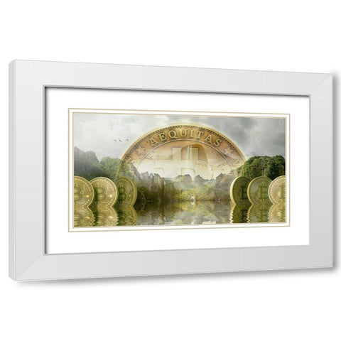 Bitcoin New Age II White Modern Wood Framed Art Print with Double Matting by Hunziker, Steve
