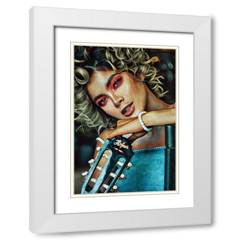 Frankie II White Modern Wood Framed Art Print with Double Matting by Aldridge, Ashley