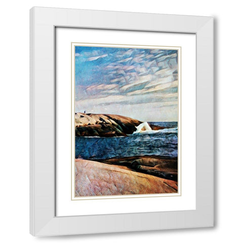 Coastal Lighthouse White Modern Wood Framed Art Print with Double Matting by Aldridge, Ashley