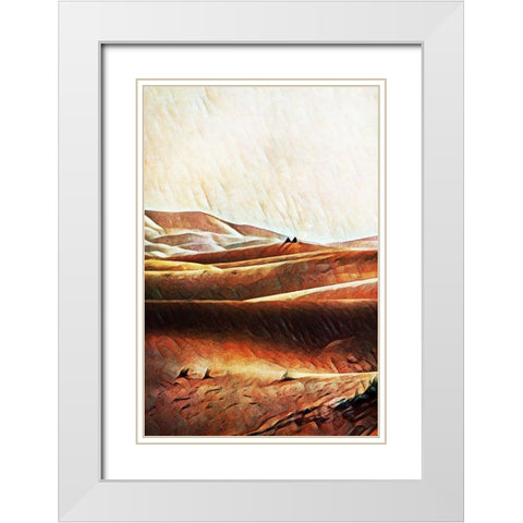 Sahara Sand Dunes III White Modern Wood Framed Art Print with Double Matting by Aldridge, Ashley