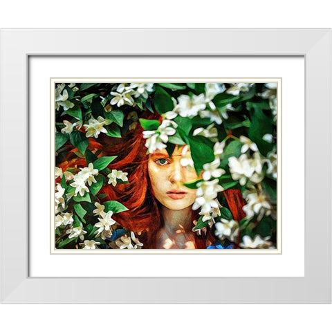 Hidden Beauty White Modern Wood Framed Art Print with Double Matting by Aldridge, Ashley