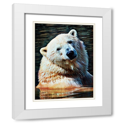 Polar Bear Bath Time White Modern Wood Framed Art Print with Double Matting by Aldridge, Ashley
