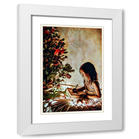 Dear Santa White Modern Wood Framed Art Print with Double Matting by Aldridge, Ashley