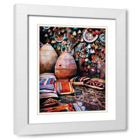 Patchwork Pots and Pillows White Modern Wood Framed Art Print with Double Matting by Aldridge, Ashley
