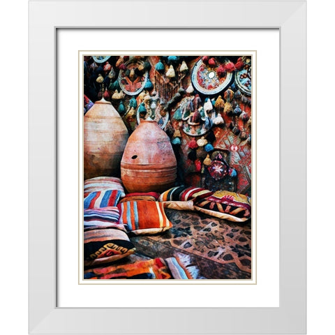 Patchwork Pots and Pillows White Modern Wood Framed Art Print with Double Matting by Aldridge, Ashley