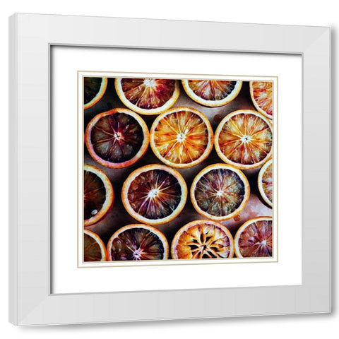 Oven-Baked Orange Halves White Modern Wood Framed Art Print with Double Matting by Aldridge, Ashley