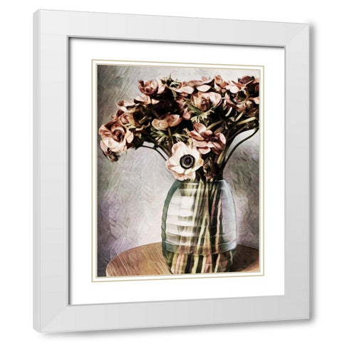 Dried Pastel Poppies White Modern Wood Framed Art Print with Double Matting by Aldridge, Ashley