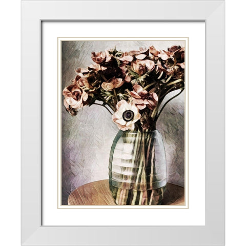 Dried Pastel Poppies White Modern Wood Framed Art Print with Double Matting by Aldridge, Ashley