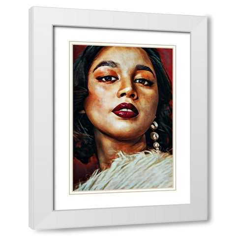 Amelia I White Modern Wood Framed Art Print with Double Matting by Aldridge, Ashley