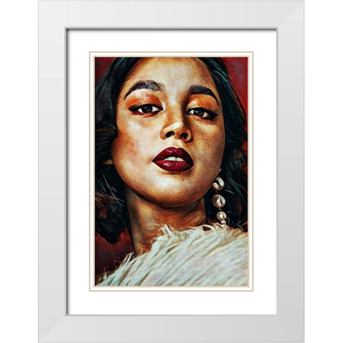 Amelia I White Modern Wood Framed Art Print with Double Matting by Aldridge, Ashley