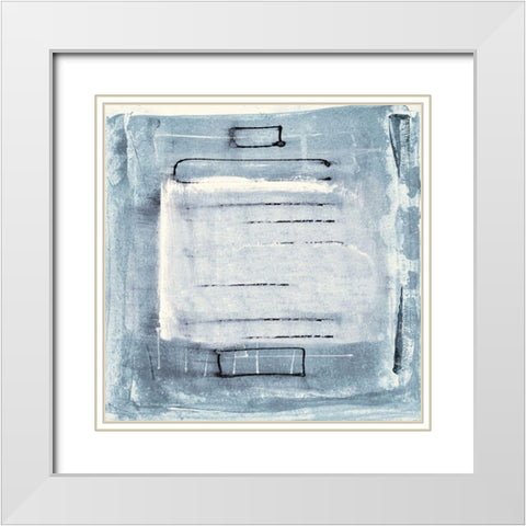 Mozaic 21 White Modern Wood Framed Art Print with Double Matting by Aryai, Sia