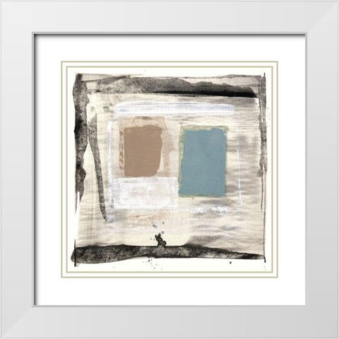 Mozaic 22 White Modern Wood Framed Art Print with Double Matting by Aryai, Sia