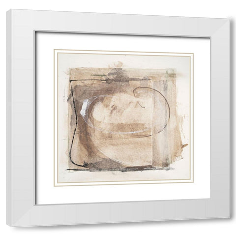 Mozaic 24 White Modern Wood Framed Art Print with Double Matting by Aryai, Sia