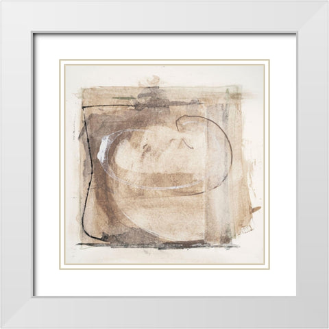 Mozaic 24 White Modern Wood Framed Art Print with Double Matting by Aryai, Sia