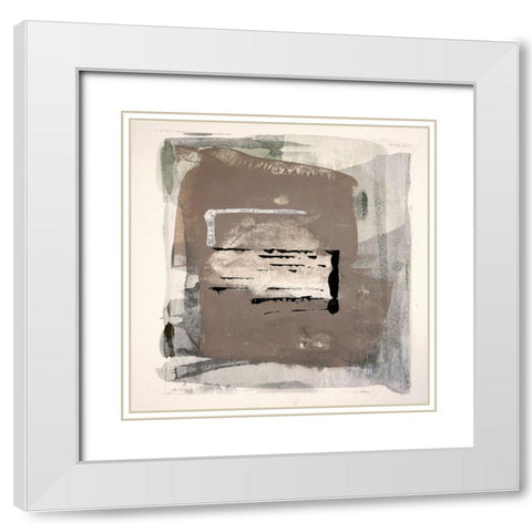 Mozaic 25 White Modern Wood Framed Art Print with Double Matting by Aryai, Sia
