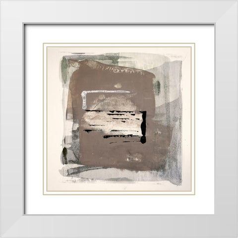 Mozaic 25 White Modern Wood Framed Art Print with Double Matting by Aryai, Sia