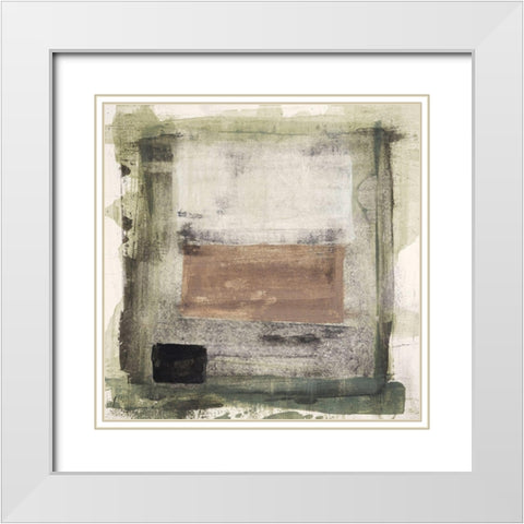 Mozaic 26 White Modern Wood Framed Art Print with Double Matting by Aryai, Sia