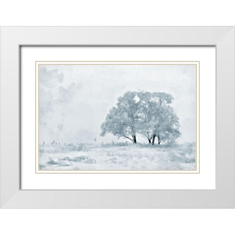 Snow Tree White Modern Wood Framed Art Print with Double Matting by Curinga, Kim