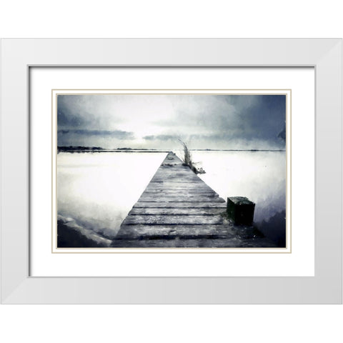 Foggy Jetty White Modern Wood Framed Art Print with Double Matting by Curinga, Kim