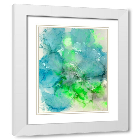 Turquoise Crystal White Modern Wood Framed Art Print with Double Matting by Curinga, Kim