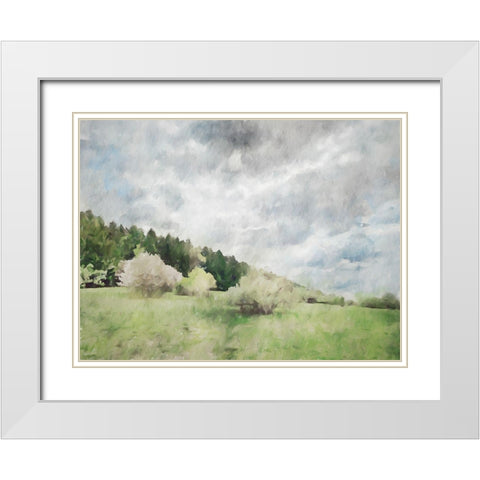 Trees in Bloom White Modern Wood Framed Art Print with Double Matting by Curinga, Kim