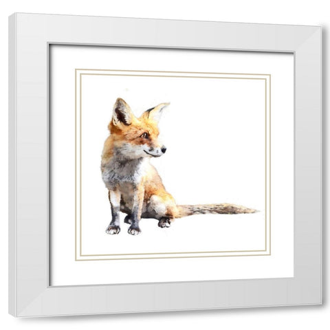 Inquisitive Fox White Modern Wood Framed Art Print with Double Matting by Curinga, Kim