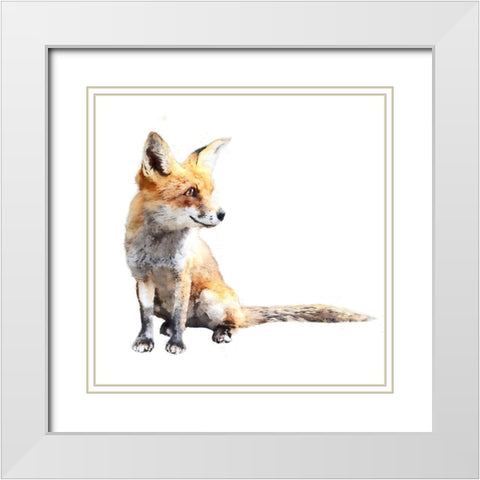 Inquisitive Fox White Modern Wood Framed Art Print with Double Matting by Curinga, Kim