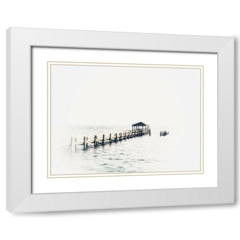 Bleached Pier II White Modern Wood Framed Art Print with Double Matting by Curinga, Kim