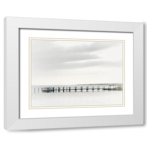 Sound Pier White Modern Wood Framed Art Print with Double Matting by Curinga, Kim