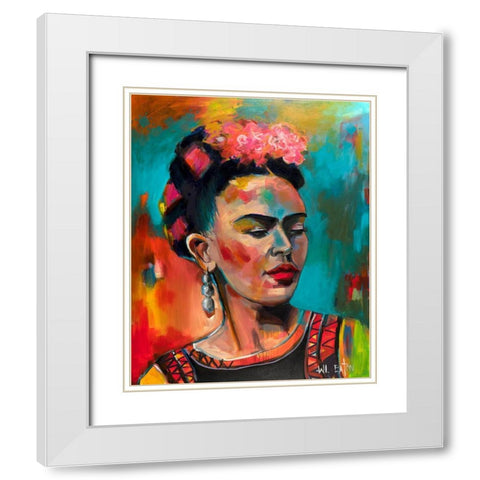 Frida Khalo White Modern Wood Framed Art Print with Double Matting by Eaton, Winnie