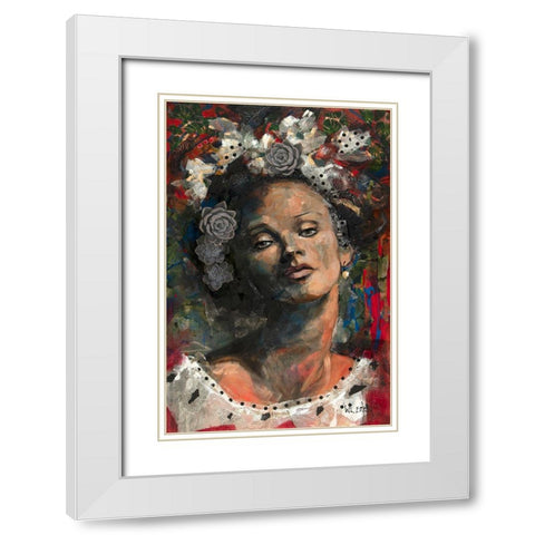 Girl with Pearl Earing White Modern Wood Framed Art Print with Double Matting by Eaton, Winnie