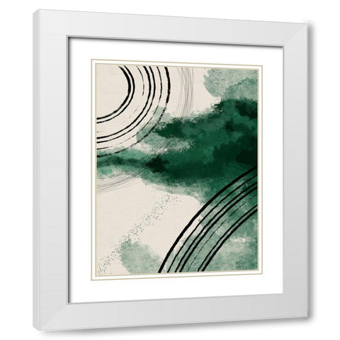 Emerald Dust White Modern Wood Framed Art Print with Double Matting by Holman, Nicholas