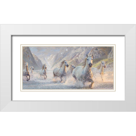 Spirited Splashers White Modern Wood Framed Art Print with Double Matting by Hunziker, Steve