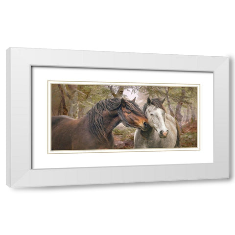Forest Fraternisers White Modern Wood Framed Art Print with Double Matting by Hunziker, Steve