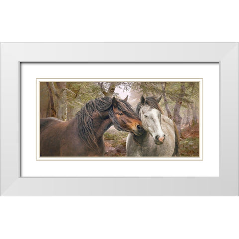 Forest Fraternisers White Modern Wood Framed Art Print with Double Matting by Hunziker, Steve