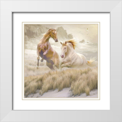 Equine Exuberance White Modern Wood Framed Art Print with Double Matting by Hunziker, Steve