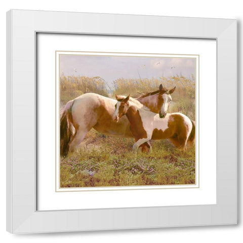 Equine Exuberance White Modern Wood Framed Art Print with Double Matting by Hunziker, Steve