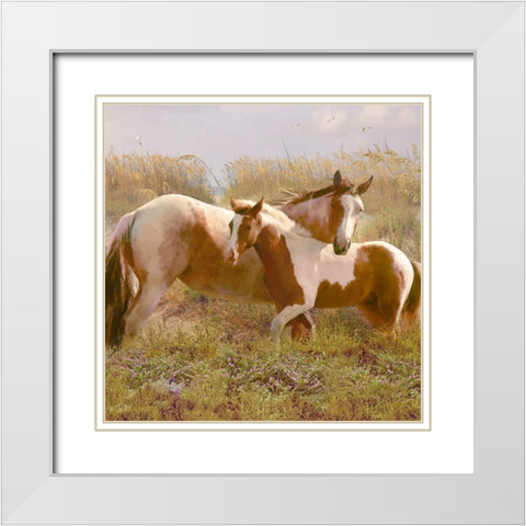 Equine Exuberance White Modern Wood Framed Art Print with Double Matting by Hunziker, Steve