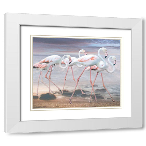 Quite Wave White Modern Wood Framed Art Print with Double Matting by Hunziker, Steve