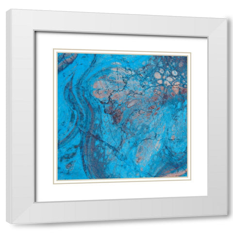 Craquelure White Modern Wood Framed Art Print with Double Matting by Hunziker, Steve