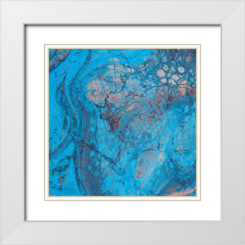 Craquelure White Modern Wood Framed Art Print with Double Matting by Hunziker, Steve