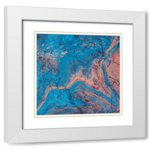 Craquelure II White Modern Wood Framed Art Print with Double Matting by Hunziker, Steve
