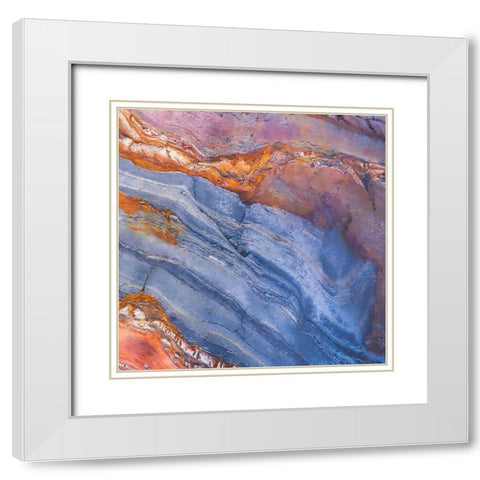 Craquelure IV White Modern Wood Framed Art Print with Double Matting by Hunziker, Steve