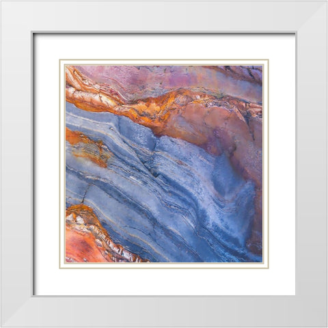 Craquelure IV White Modern Wood Framed Art Print with Double Matting by Hunziker, Steve