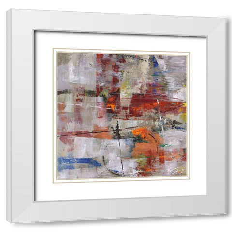 Buffalo Hunt I White Modern Wood Framed Art Print with Double Matting by Joy, Julie